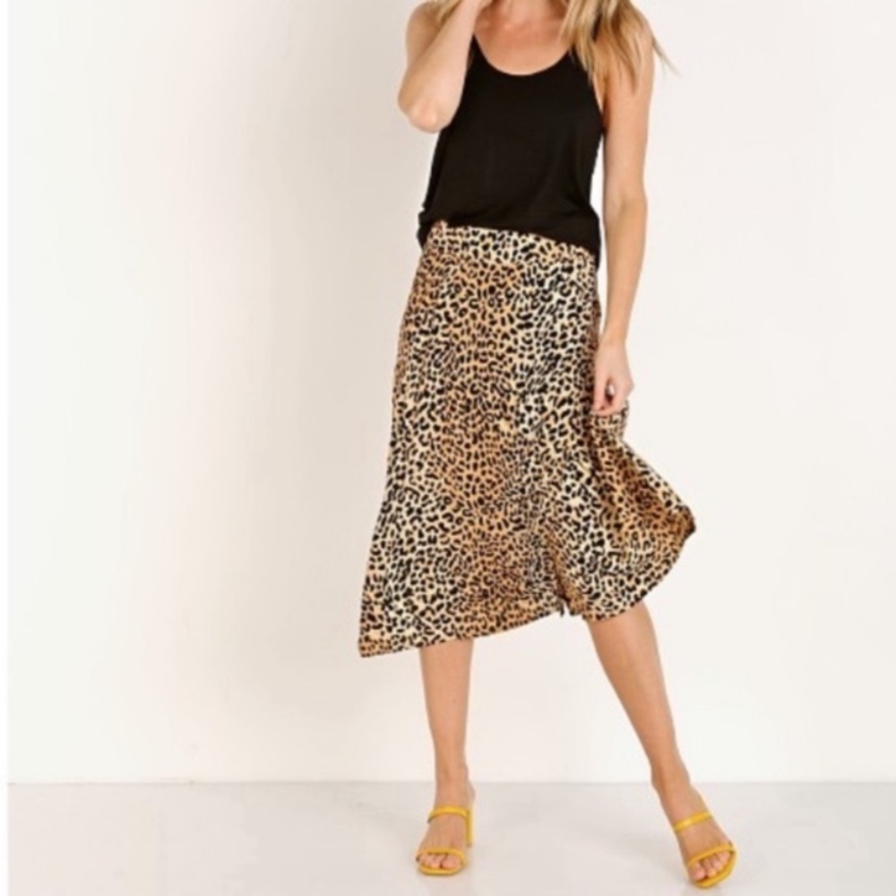 Faithfull The Brand Le Cinq Leopard Midi Skirt MED